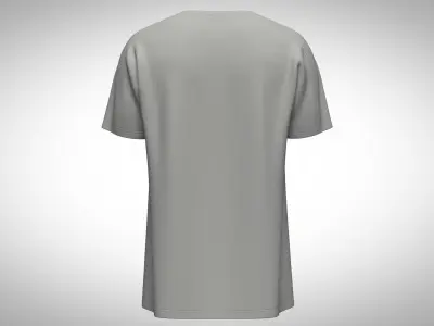 Premium Round Neck Tee Design CLO File 3D model