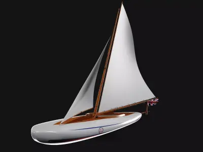 Racing Iceboat Low-poly 3D model