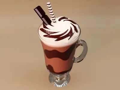 Moca Mix - Coffee Chocolate and Chantilly 3D model