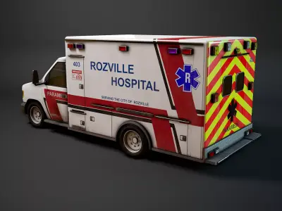 Ambulance Vehicle Modular Low-poly 3D model