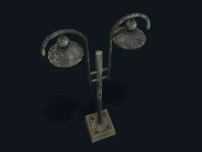 Old Street Lamp Low-poly 3D model PBR Low-poly 3D model