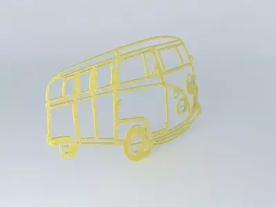 VW van wall art Free 3D model