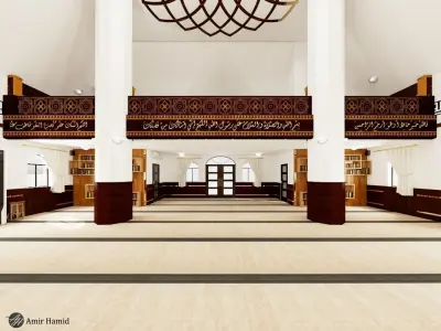 Mosque Abobaker interior design decoration 3D model