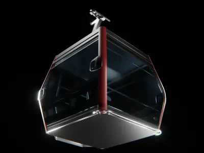 Gondola lift Low-poly 3D model