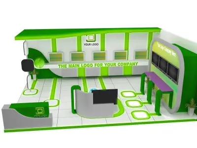  Booth Exhibition Stand a587a 3D model