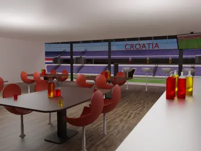 Croatia Football Stadium and Interiors Low-poly 3D model