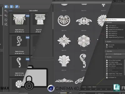 Arab4D Moulding Cornices Kit V2 - 35 Bundles in 1 Library Low-poly 3D model