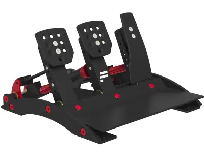 Fanatec Clubsport Steering Wheel and Pedals 3D model