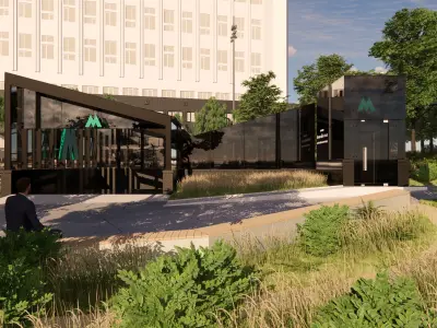 Subway Station Entrance with Elevator in Kyiv 3D model