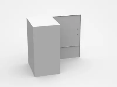 Storage Cabinet For Industrial Tools And Parts Open Door 3D model