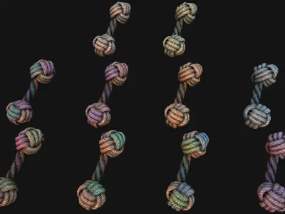 Pets Cats and Dogs Rope Dumbbell for Gnawing Chew Toy Low-poly 3D model