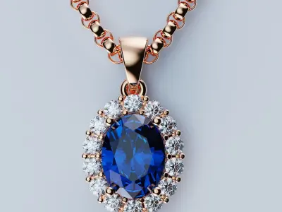 Beautiful pendant Oval 8x6mm 3D print model