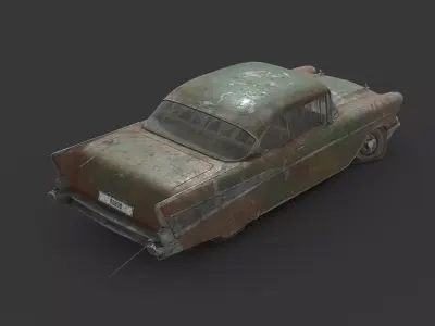 Abandoned Car - Chevrolet Bel Air Low-poly 3D model