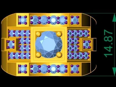 Luxury Geometric Diamond Men Ring  323 3D print model