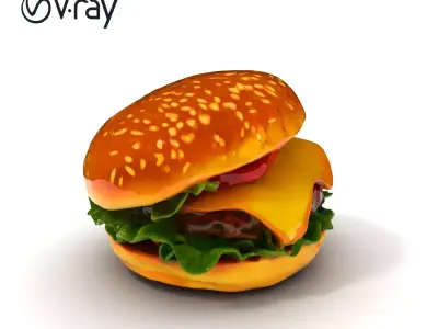 Cheeseburger Deluxe D Model Pack Low-poly 3D model