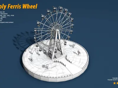 Ferris Wheel Low-poly 3D model