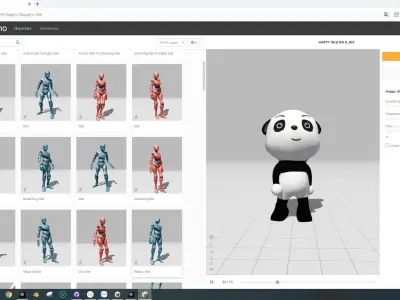 Character011 Animated Panda 3D Low-poly 3D model