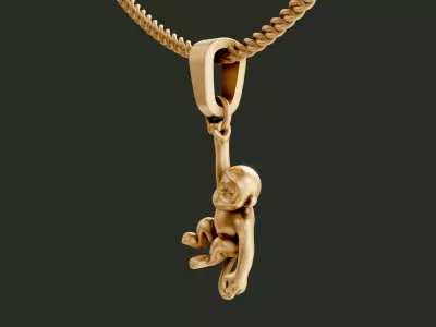 Monkey Pendant  3D print model