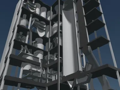 Machine building in cutaway section 25i21 3D model