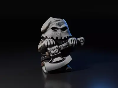silver executioner figurine 3D model