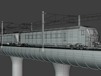 Railway station and bridge 3D Model Collection