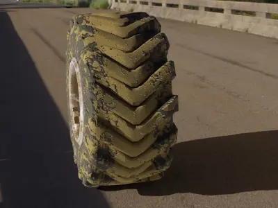 Tire 3D model gold medallion Low-poly 3D model