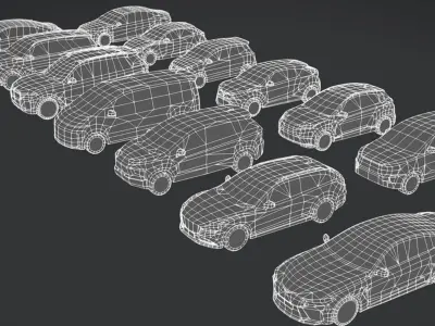 Lowpoly Car Pack - Customizable Color Low-poly 3D model