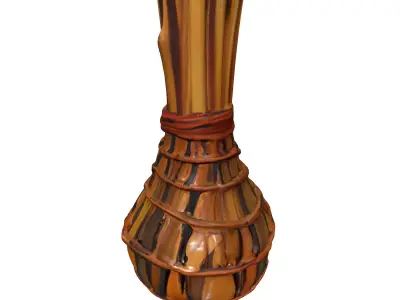 Woven Natural Decorative Vase Low-poly 3D model