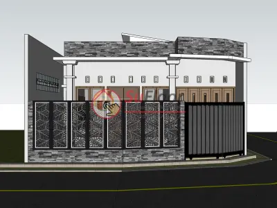 House 7x15m code 492- Sketchup 3D model 3D model 3D model