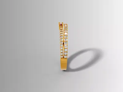 Double Row Pave Diamond Ring 3D print model