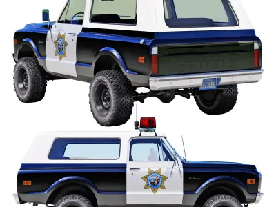 Chevrolet K5 blazer 1972 police 3D model
