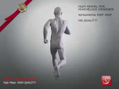 Man A Testing model - Marvelous Designer Running Low-poly 3D model
