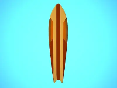 SURF BOARD 10 CARTOON STYLIZED Low-poly 3D model