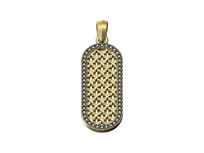 Moucharabieh mesh diamond slot pendant with bail 3D print model