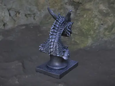 3D Scanned Dragon Statue 3D model