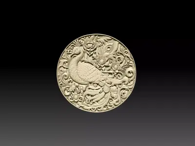 Peacock 3D STL model for cnc curving and 3D printing 3D print model