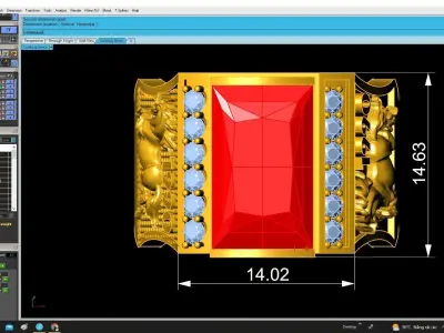 Luxury Ruby Dragon Ring for Men 4946 3D print model