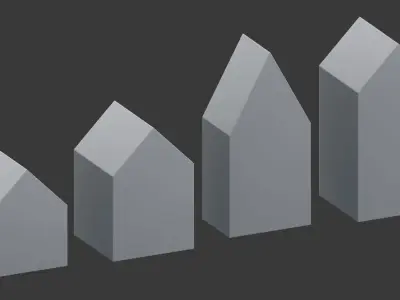 Miniature Wooden Houses - Decoration Low-poly 3D model
