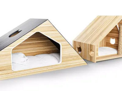 Cat House 3 types Pack 3D model