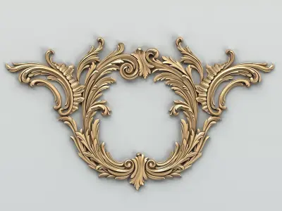 Carved decor central 010 3D model