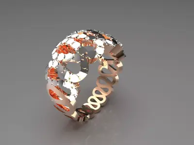 Luxury two-tone ring slim design model gr0090 3D print model