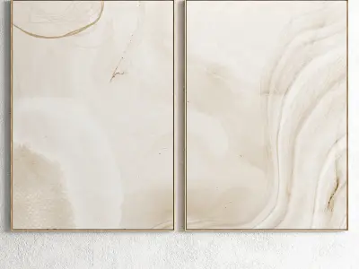 Plaster Two Photo Frame E-34 Low-poly 3D model
