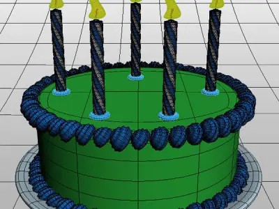 Birthday cake 02 3D model