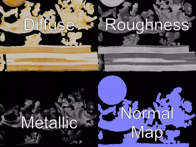 Elegant Floral Cake model pack Low-poly 3D model