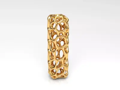 Voronoi Rectangular Pendant Necklace 3D print model