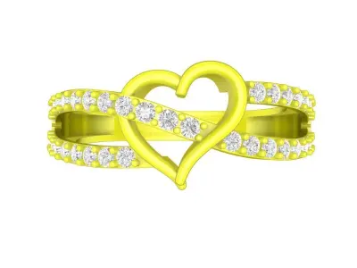 A7728 Luxury Diamond Heart Engagement Ring 3D Model 3D print model