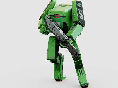 BATTLE DROID X-2000  Rigged for Unreal Engine - Unity - MIXAMO 3D model