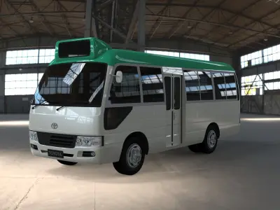 Toyota Coaster Hong Kong 3D Model Low-poly 3D model