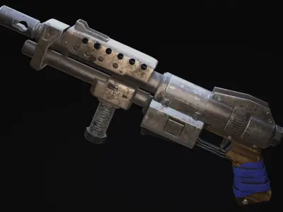 Shotgun Rifle Scifi Game Ready  Free low-poly 3D model