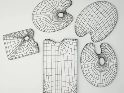 Vintage Artist Palettes 3D model